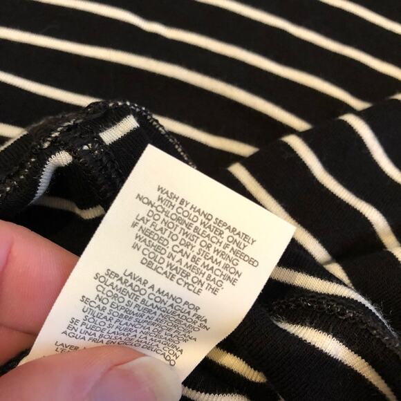Cabi black white striped jersey knit top size Small #4005 - Picture 8 of 12